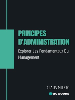 cover image of Principes D'administration